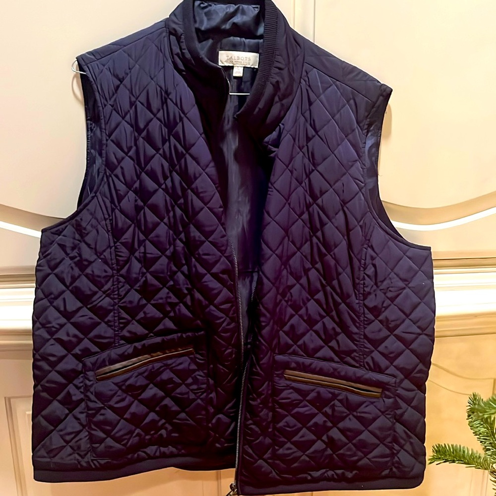 Talbots navy Blue Vest Size 3X excellent preowned condition